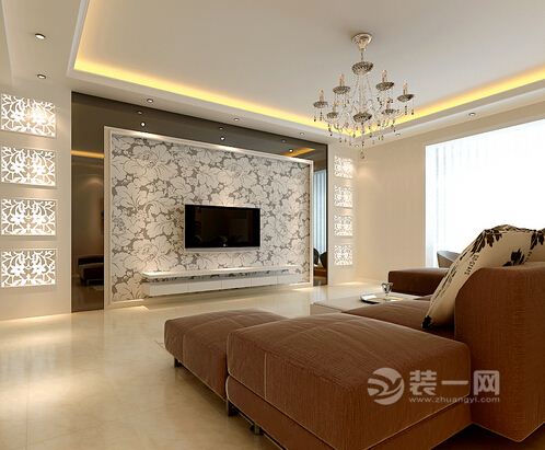 邵阳装修网：现代简约风格客厅电视背景墙装修效果图
